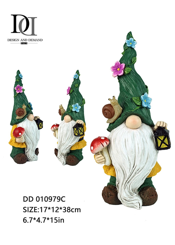 Solar Gnomes Garden Statues-Resin Gnome Figurine Outdoor Gnomes Decorations For Yard Patio Lawn Porch, Garden Gifts