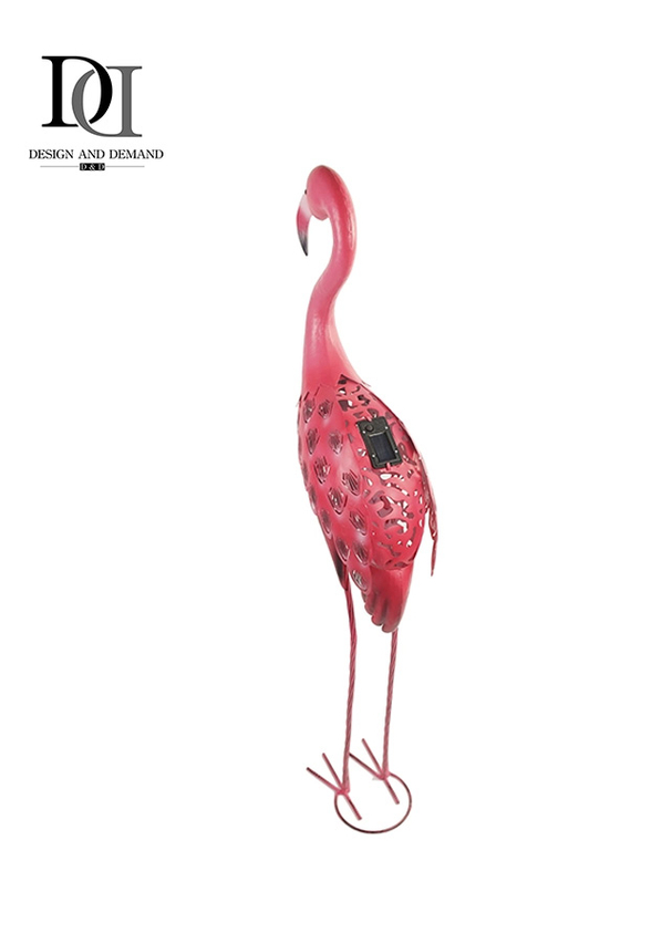 Realistic Cast Iron Solar Flamingos For Outdoor Garden Decoration