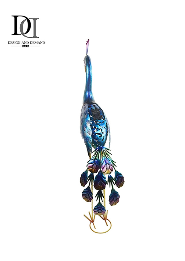 Outdoor Solar 3d Metal Peacock Sculpture For Yard Garden Decoration